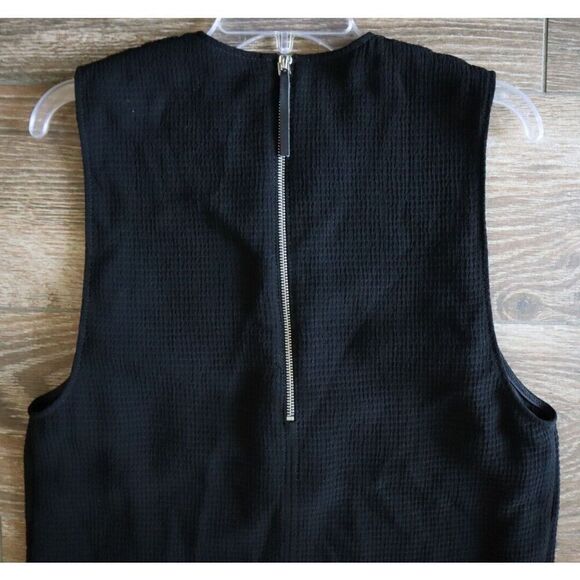 Helmut Lang Women's Sz 6 Black Textured Sleeveless Front Slit V-Neck Maxi Dress - Picture 6 of 13